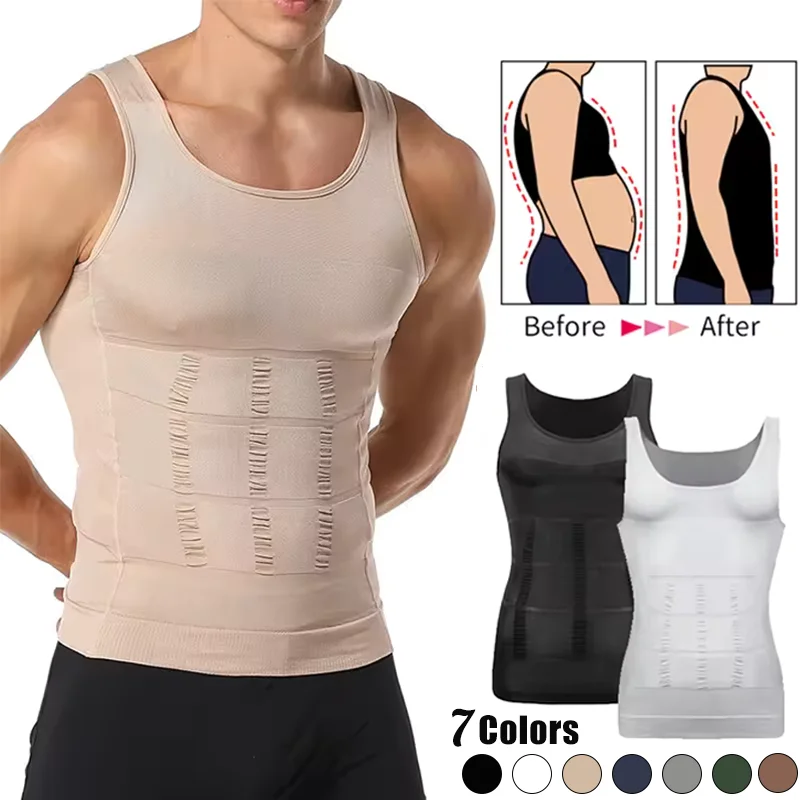 Débardeur gainant amincissant pour homme – Compression abdominale et maintien du ventre pour le sport et la musculation