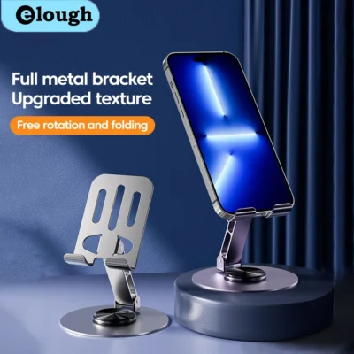 Support universel pliable pour téléphone portable, Rotation à 360 °, support de tablette de bureau en métal avec Base antidérapante pour tablette de téléphone portable