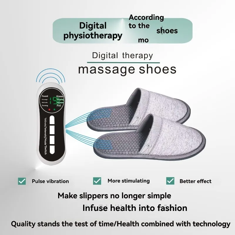 A39F Microcurrent Massage Slippers EMS Electric Pulse Health Massage Foot Acupoint Health Shoes Home Therapy Massage